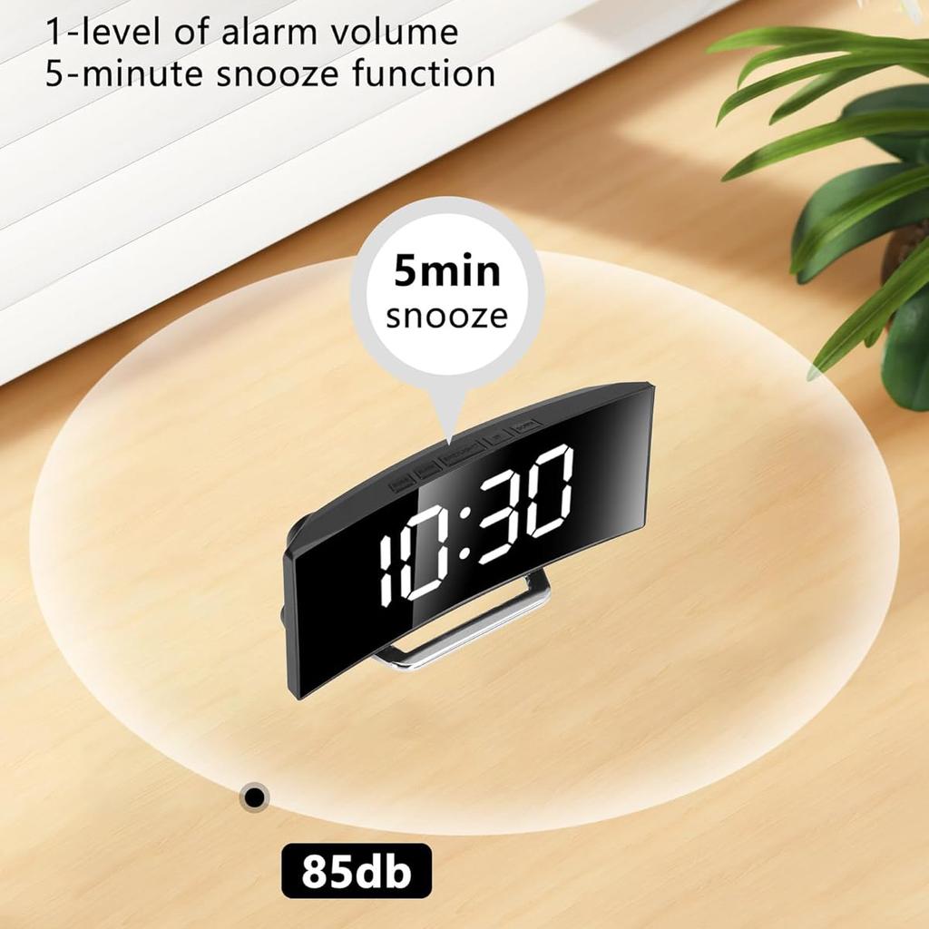 Digital Alarm Clock Dual Alarm Bedside Clock with Temperature Date Display, Brightness, Snooze KTY