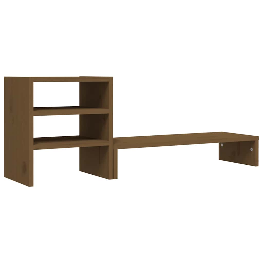 Monitor Stand Honey Brown 81 X 20 X 30 Cm Solid Pine Wood
