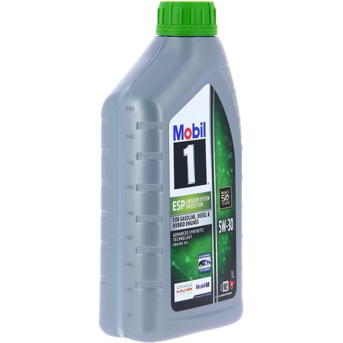 Huile moteur 5W-30 ESP Synthétique - MOBIL 1 - Formula-P -bidon 1L - Essence &amp; Diesel - Nettoyante