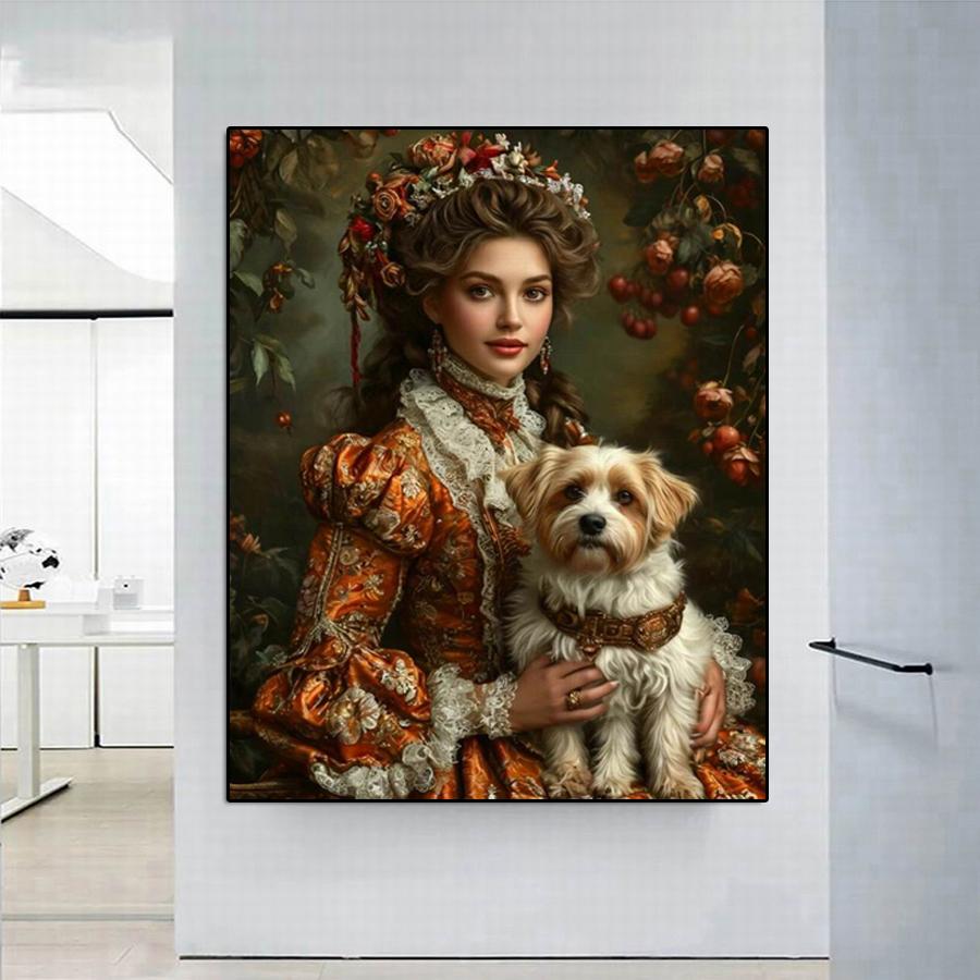 Diamond Painting New Collection Woman and Dogs Diy Full Rhinestone Embroidery Girl Pet Animal Flowers Mosaic Cross Stitch Kits Wall Decor