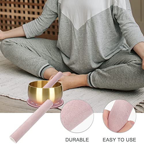 Lurrose Singing Bowl Mallet, Leather-Covered Beechwood Stick, Sound Bowl Striker, Precision Finish for Stable Acoustic Effect, for Tibetan Bowls