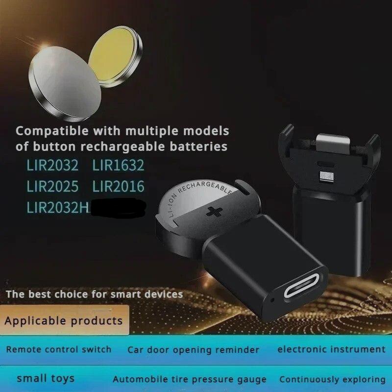 LIR2032, LIR1632, LIR2025, LIR2016, LIR2032H Piller için Yaygın Olarak Şarj Edilen Tip-c Lityum Para Şarj Cihazı Uzun Ömürlü