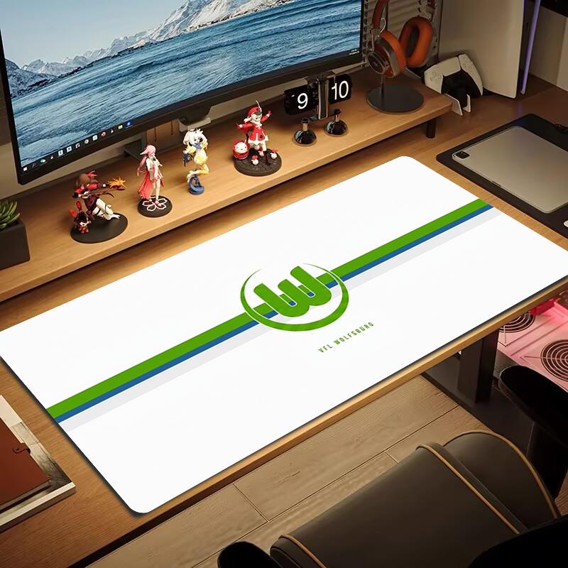 VfL Wolfsburg Mauspads Großes Gaming-Tischkissen Rutschfestes Laptop-Tablet Großes Mauspads XXL Matte Mini-PC Spielmatte Mit Verriegeltem Rand_xia
