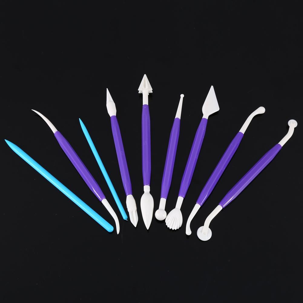 9 Pcs Clay Carving Tools, Double Head Plastic Sculpting Tools for Pottery Modeling, with Irregular Shaped Edges for Crafts and School Projects