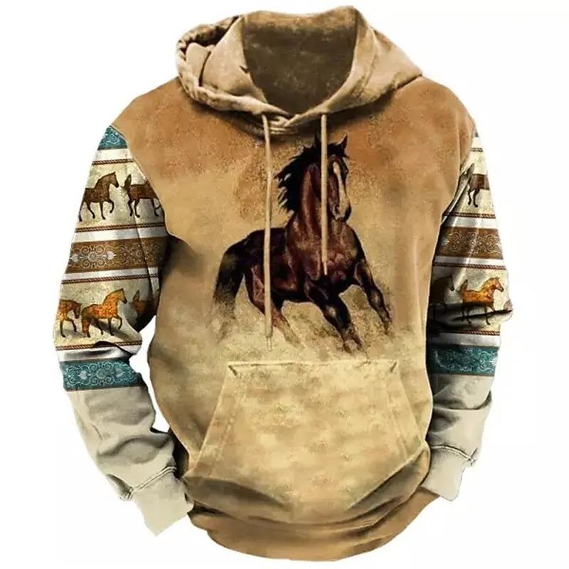 Толстовки для мужчин Y2k Golf Camping Casual cowboy Long Sleeve Autumn Fashion Hooded 3D Printed Loose Oversize 5XL