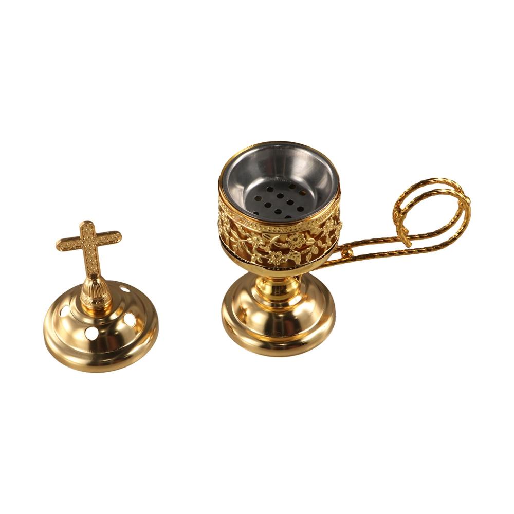 Simple Detachable Cross Aromatherapy Furnace Safe Handmade Metal Incense Tray Exquisite Antique Incense Stove Tea Hall