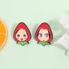 Cute Strawberry Hooded Enamel Badge Cartoon Girl Brooch Sweet Fashion Style Coat Pin Lovely Gifts For Teen Girls