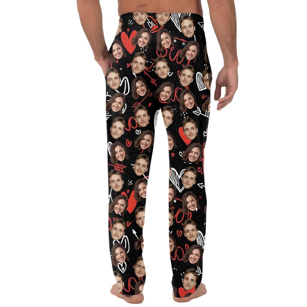 Men's Casual Pajama Pants with Pockets Valentine's Day Long Pants