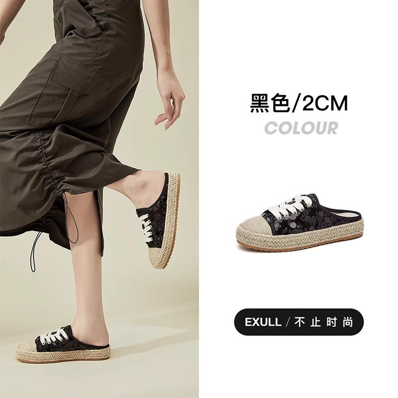 

Баотоу полутапочки женские летние новые серебристые для улицы красивые прохладные тапочки можно сочетать с юбками и обувью 40 чёрный