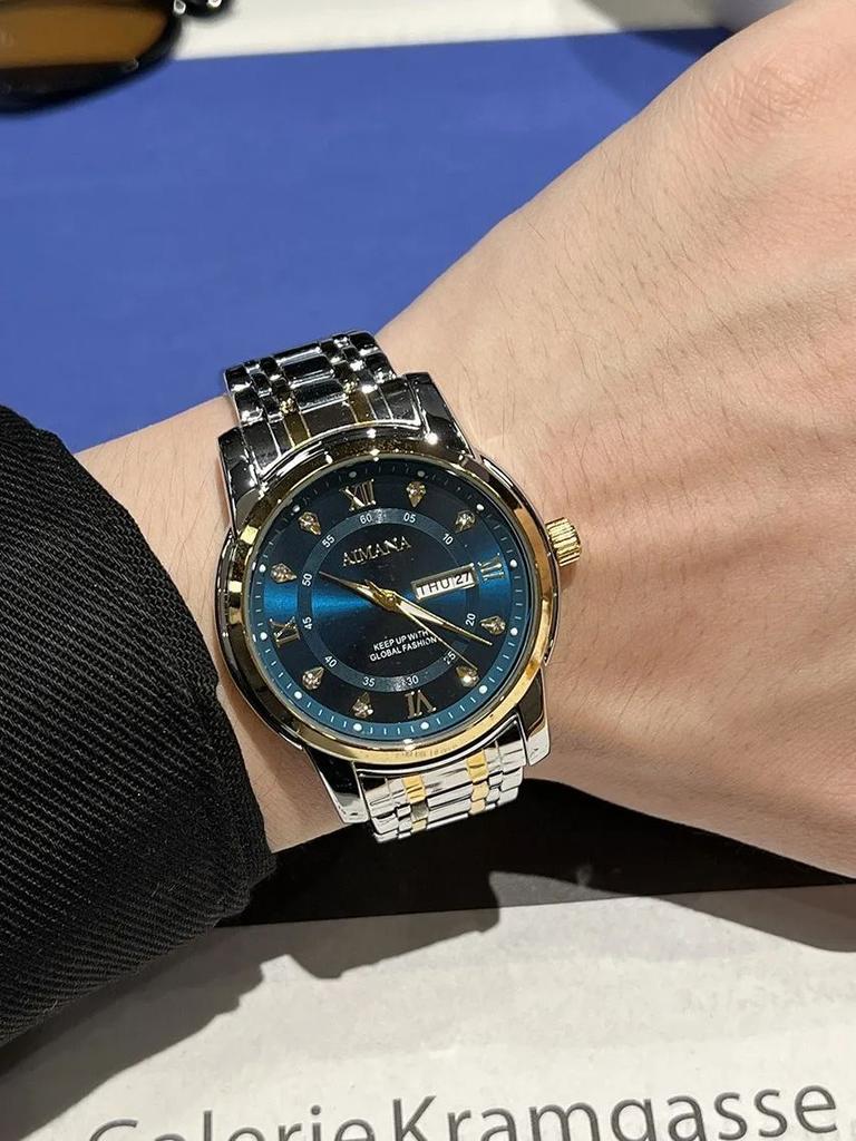 Original Luxury Watch for Men Date Week Waterproof Luminous Man Watch Stainless Steel Quartz Business Men's Watches