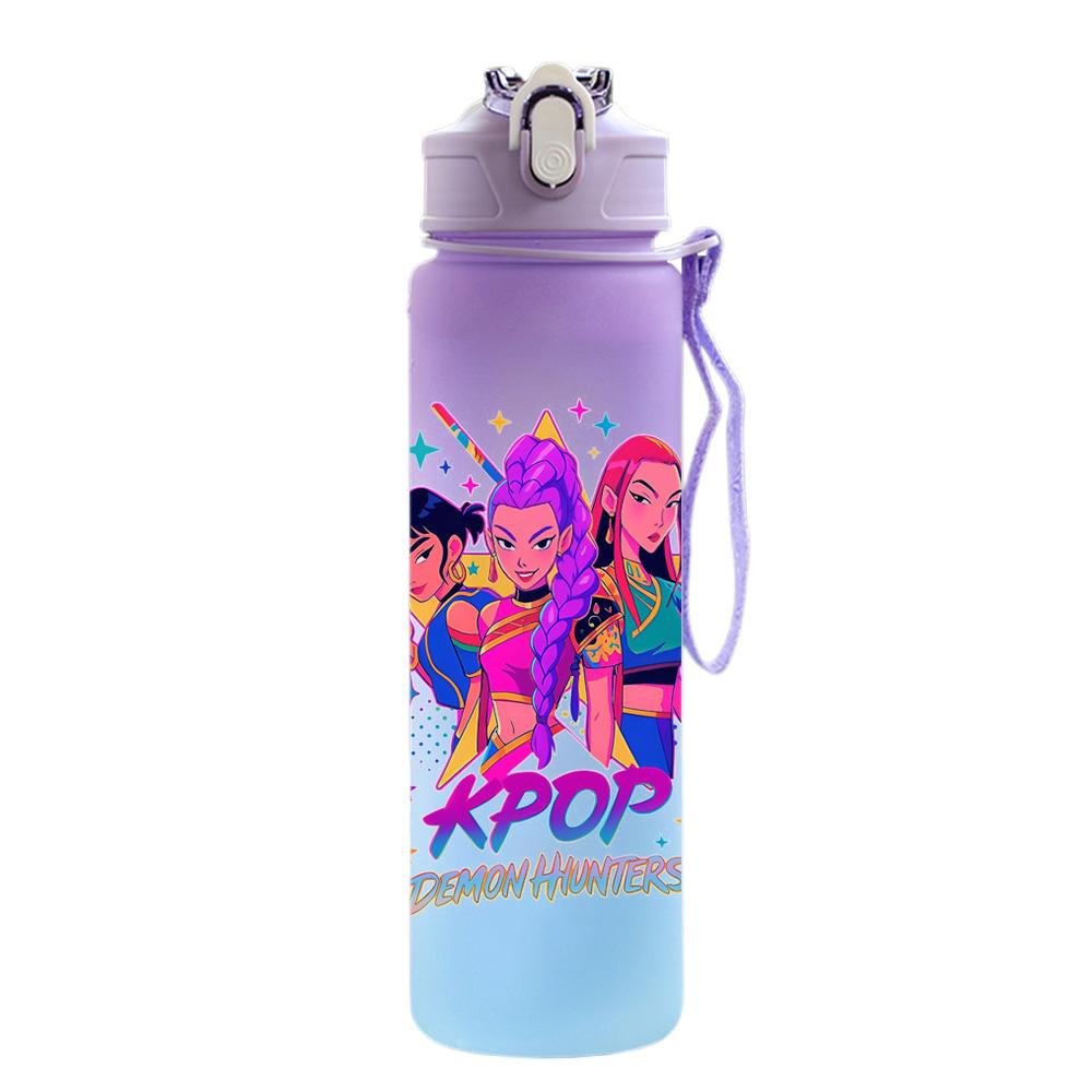 

Пляшка для води 750 мл Аніме Мультфільм K-Pop Надруковані Мисливці на демонів Велика місткість Чашка для пиття Портативна Спортивна пляшка для води для вулиці Дитячий подарунок