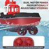 New RC Boat 2.4G Powerful Dual Motor Long Distance Wireless Power Remote Control Tugboat Model Suitable for Boys Gift Children's Toys
