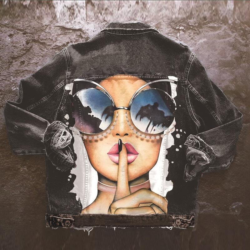 Urban girl European, American autumn and winter cross-border foreign trade casual denim jacket women's new spring and summer jacket 1493