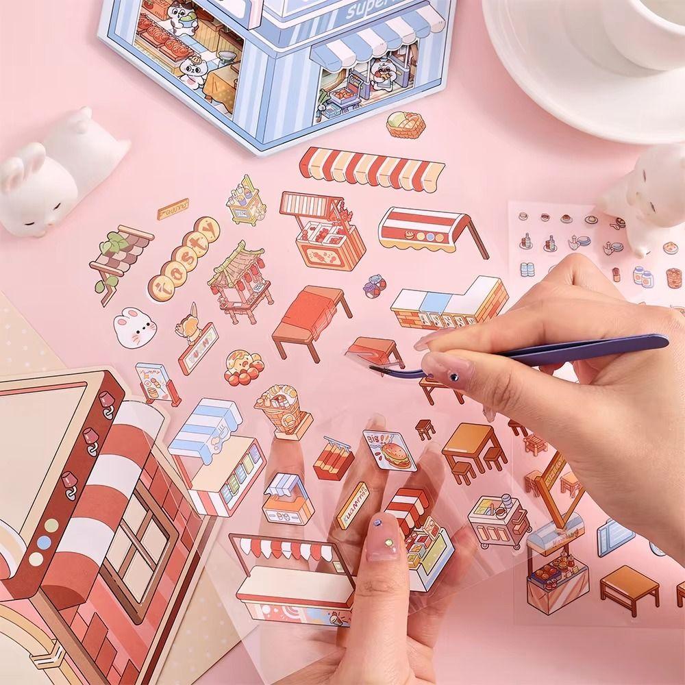 New Creative Microscopic 3D Stickers Waterproof Vintage PET Stickers 3D Design DIY Adhesive Decals