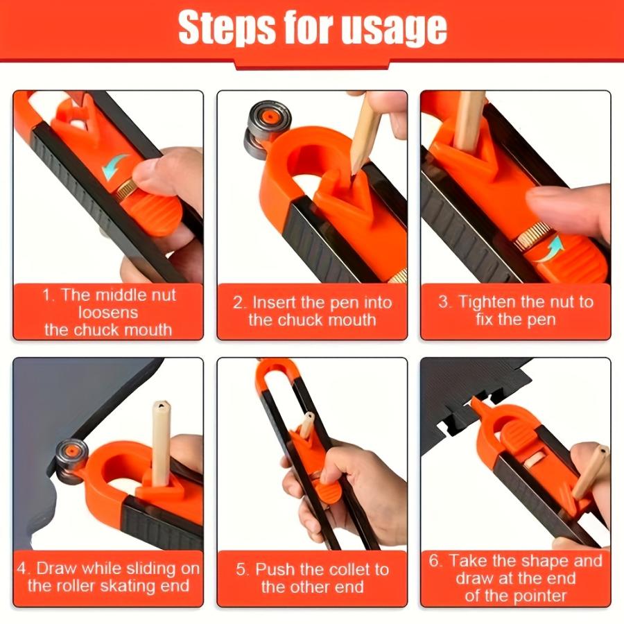 5-piece woodworking curved ruler curve board - high-precision marking and shaping tool - adjustable arc ruler set