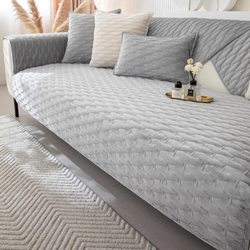 

Утолщенная плюшевая подушка для дивана для гостиной, нескользящий чехол для дивана, кристаллический бархат, цветочная корзина, коврик для дивана, зимний L-образный чехол для дивана 70x70