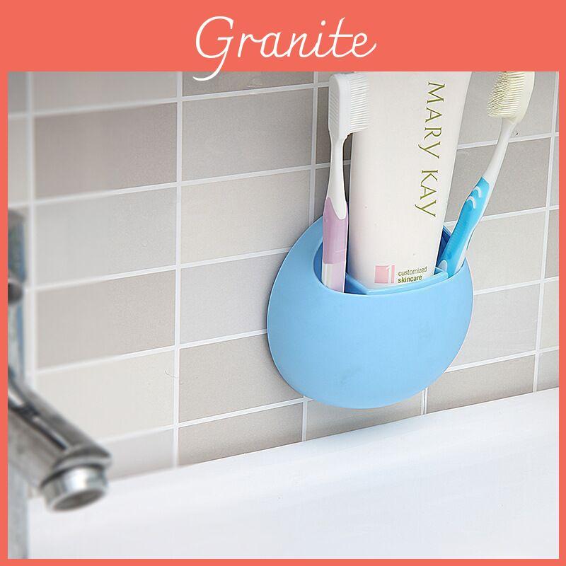 Classic Bathroom Toothbrush Holder With Suction Cup For Easy Wall Mount Storage