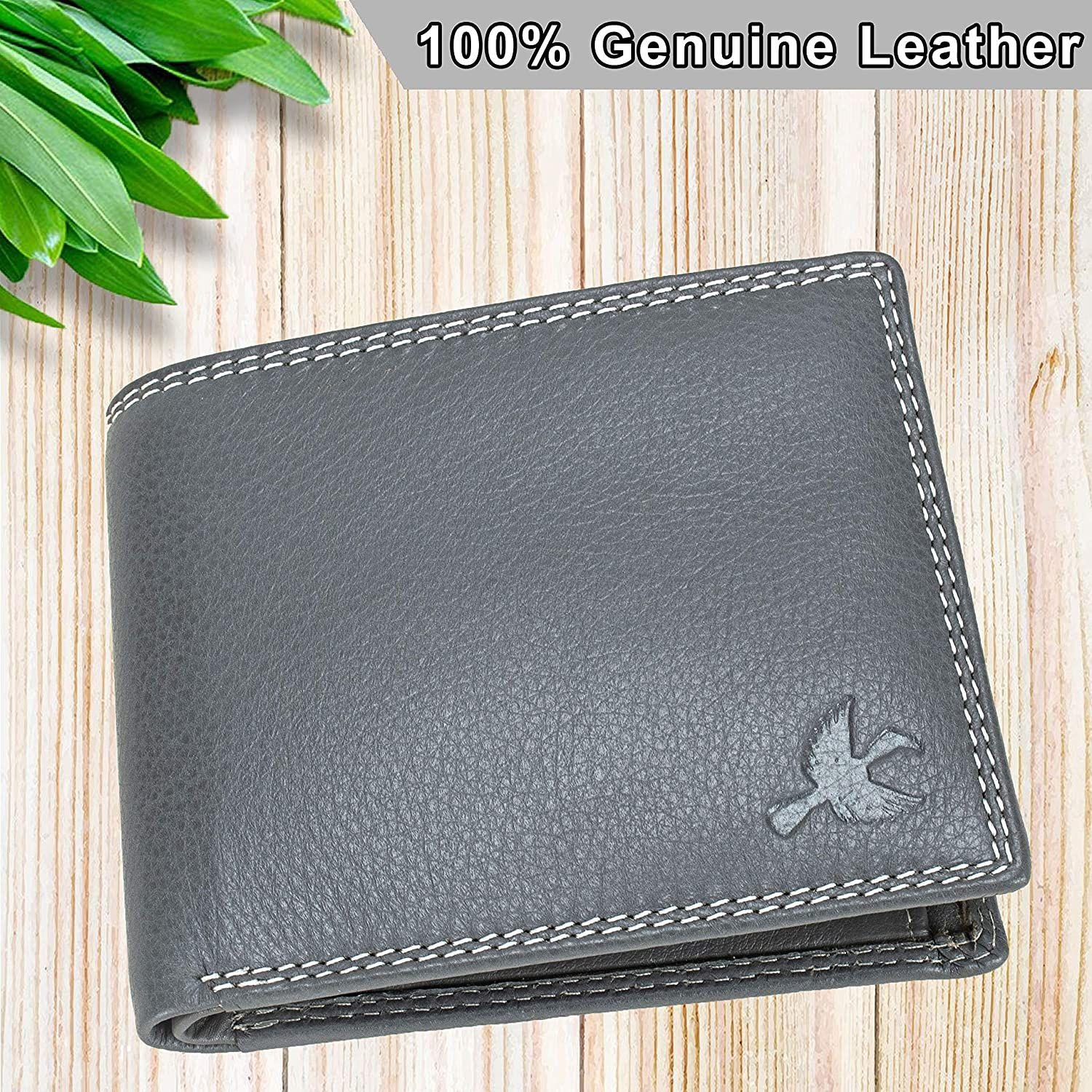 Мужской бумажник Stella Aqua с RFID-блокировкой из кожи синий — фото 10