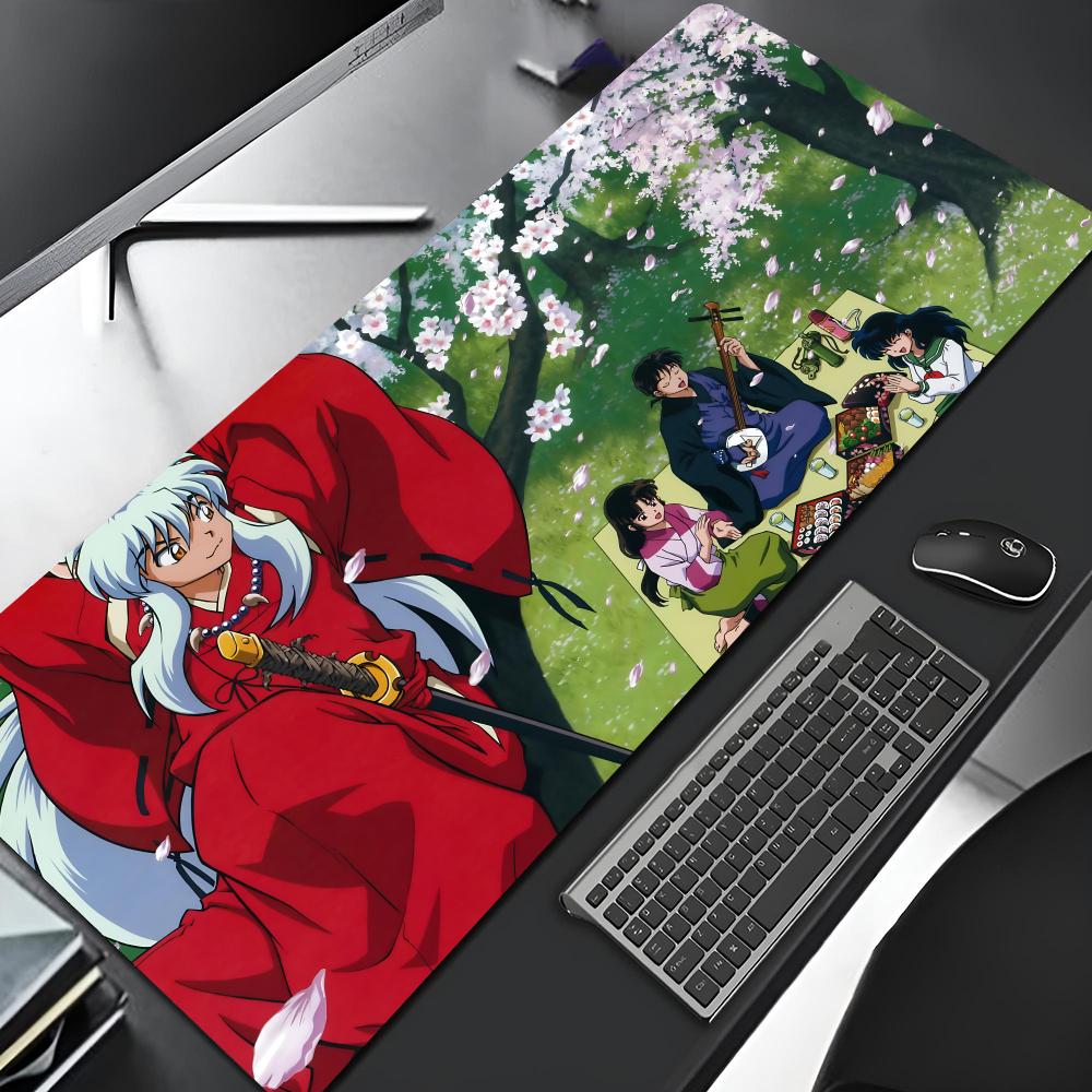 Anime Inuyasha Mouse Pad Edge Big Gaming Locking Computer Gamer Large Kawaii Rubber Art Mousepad Laptop Desk Mat