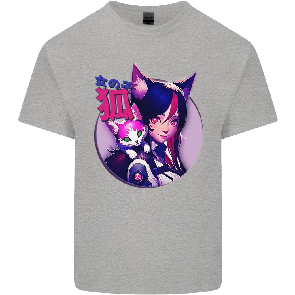 Anime Cat Girl Unisexs Light Cotton TShirt