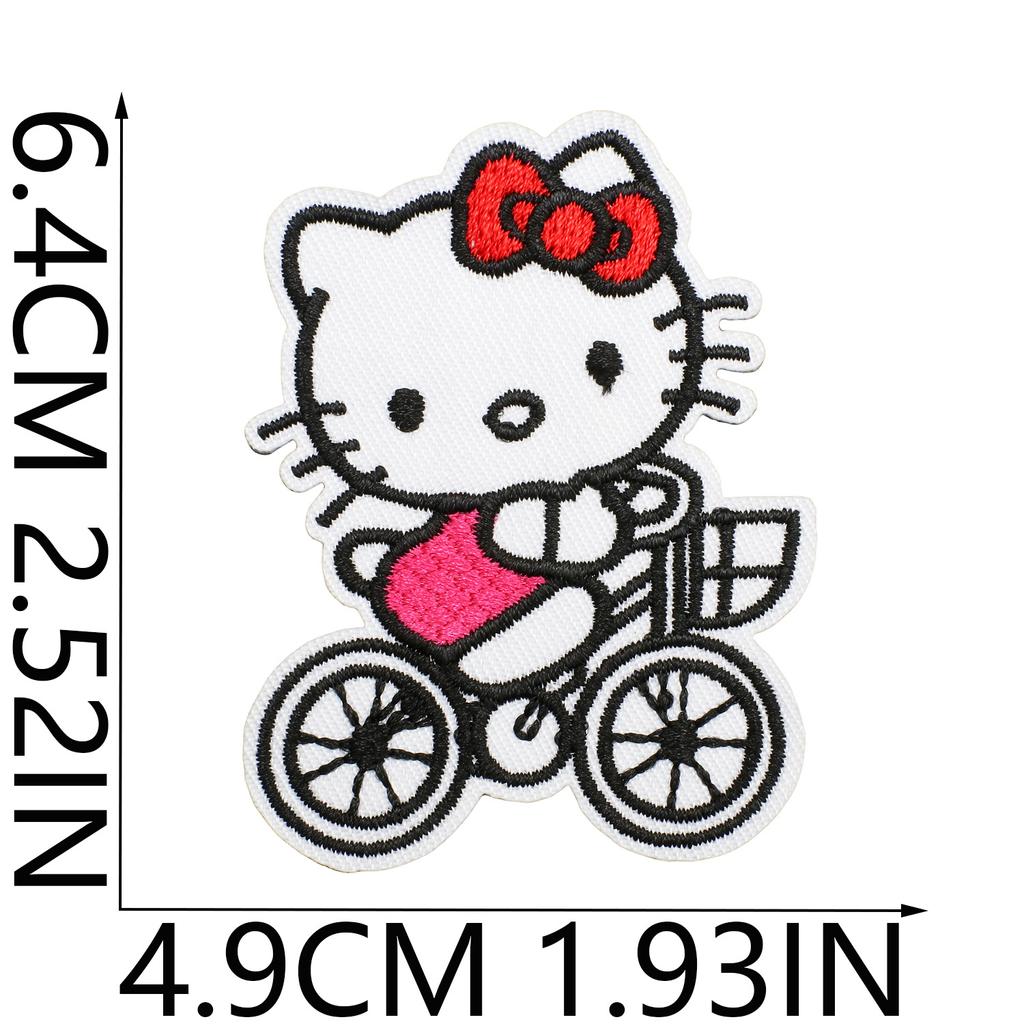 Anime Kitten Embroidery Cloth Sticker Cute Classic Animated Cat Patch Sticker Clothes Dress Up Big Face Cat Embroidery Label