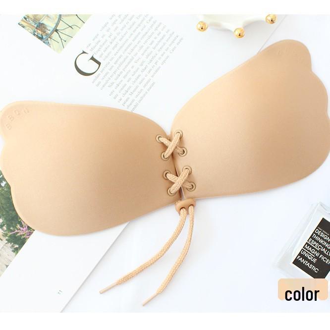 Breathable Drawstring Winged Invisible Bra with Bio-Silicone Nipple Covers for Weddings