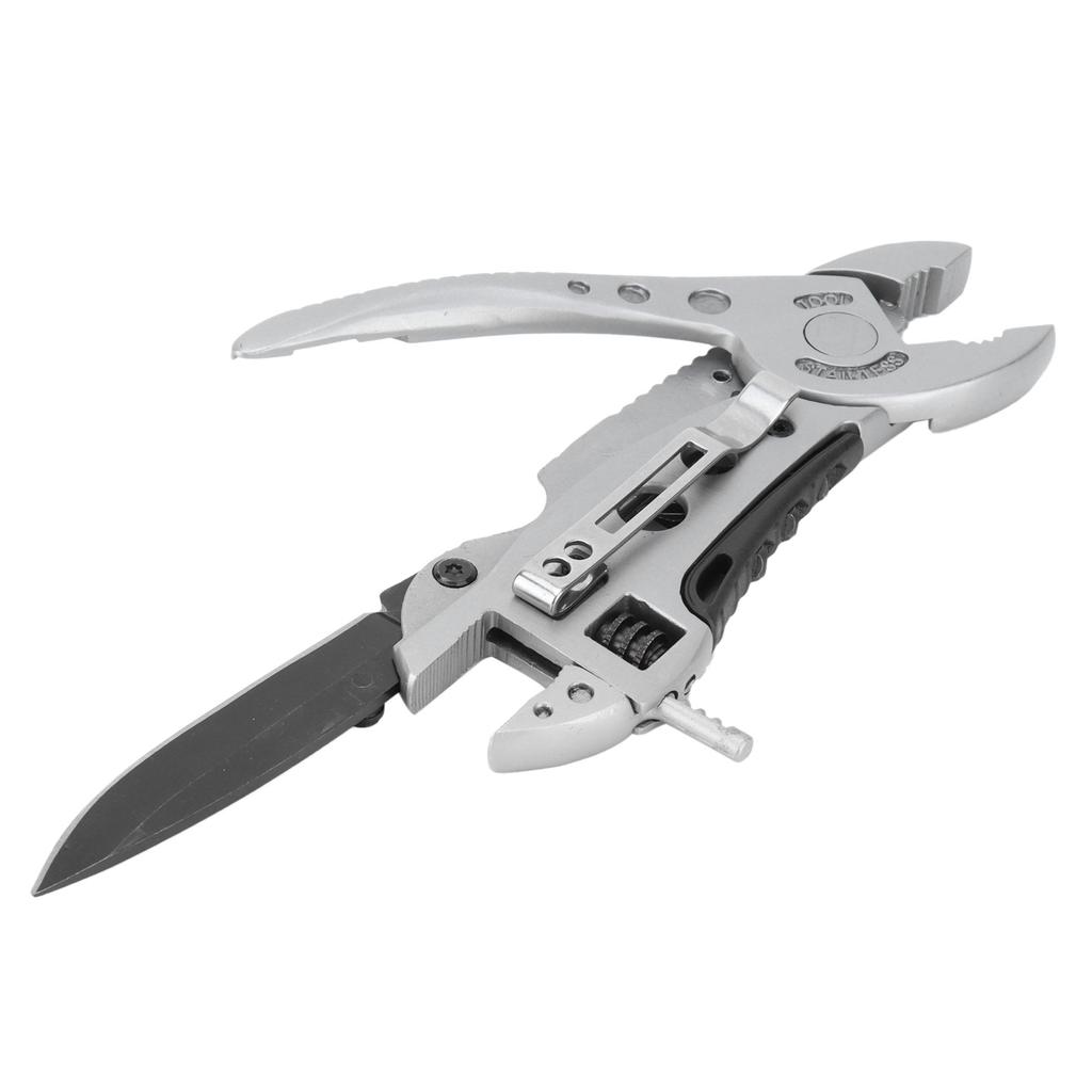 Multi Tool Adjustable Wrench Screwdriver Bits Pliers Survival Emergency Gear Assembly
