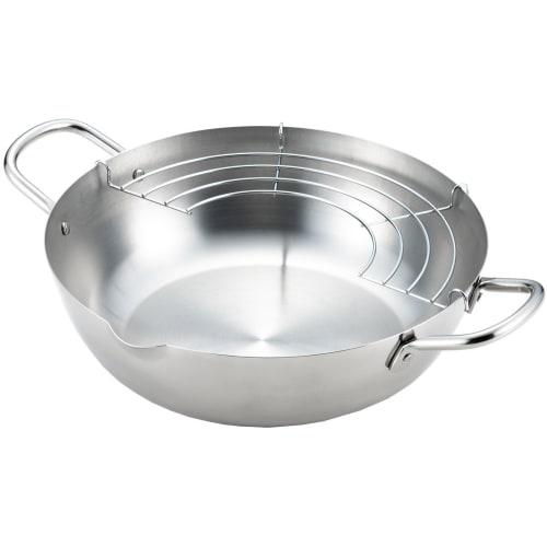 Yoshikawa Tempura Pot, 24cm, 2.6L, Stainless Steel, Induction and Gas Compatible, Gogi, Made In Japan, Tsubame-Sanjo, YJ2555