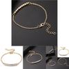 Luxurious Gold Plated Chain Bracelet With Sparkling Rhinestones For Women