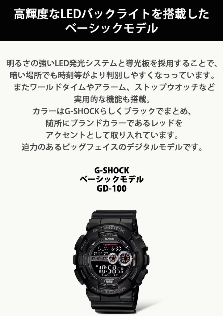 Casio Orologio Digitale da Uomo G-Shock GD-100-1BJF Nero Resistente all'Acqua 200m Modello Domestico Giapponese