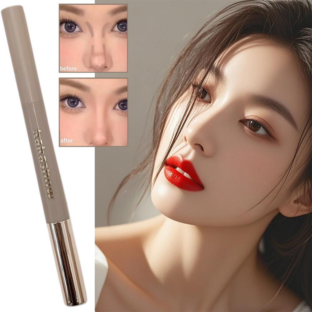Neuer Nasenschatten Kontur Stift Mit Wischpinsel Natürlich 3D Und Aufhellender Konturierungsstift Creme-Texturierter Nasenschatten Stift