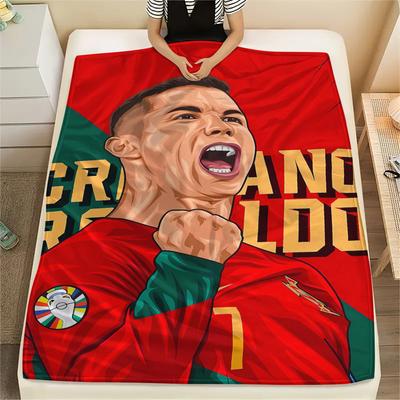 1PC CR7 Print Flannel Blanket, High Quality All Seasons, Home Decor, Warmth and Comfort, Perfect for Christmas Gifts