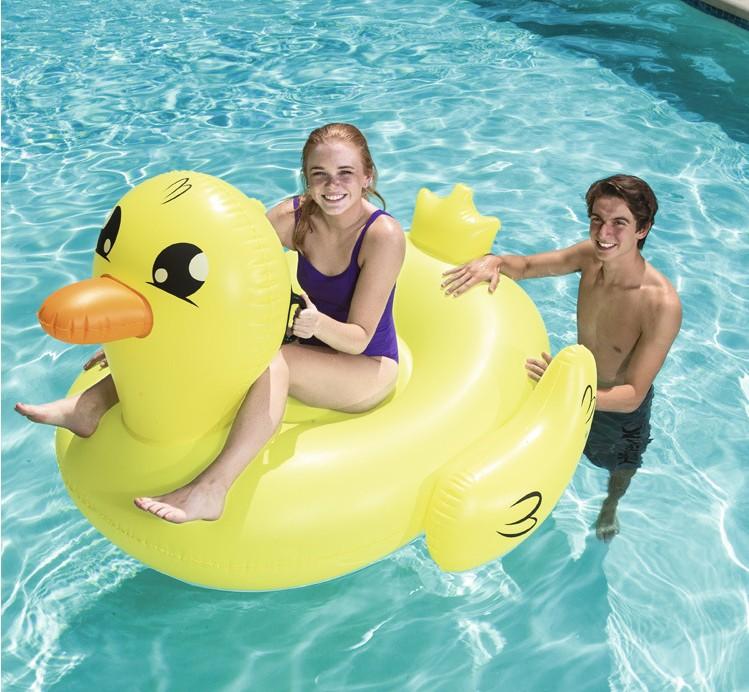 Anatra Gonfiabile Gigante Galleggiante per Piscina da Cavalcare per Adulti Anello Galleggiante Grande Giocattolo Acquatico per Divertimento all'Aperto in Spiaggia e Piscina