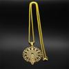 Wicca Dreifache Mondphase Hekate Göttin Halskette für Damen Herren Edelstahl Griechisches Rad der Hekate Kette Schmuck collier