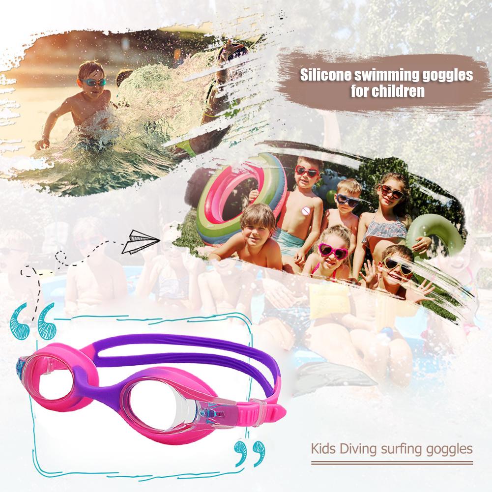 Kids Swimming Glasses Anti-Fog Swim Eyewear Pool Glasses Leak Proof Comfortable Pool Accessories for 3-14 Years Children