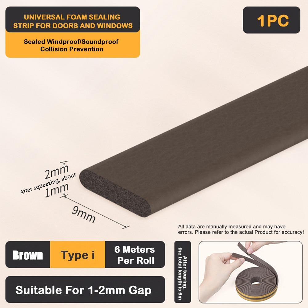 Self Adhesive Weather Stripping Door Seal Strip EPDM Windproof Door Seal Strip Anti Collision 6Meters Weatherstrip for Window