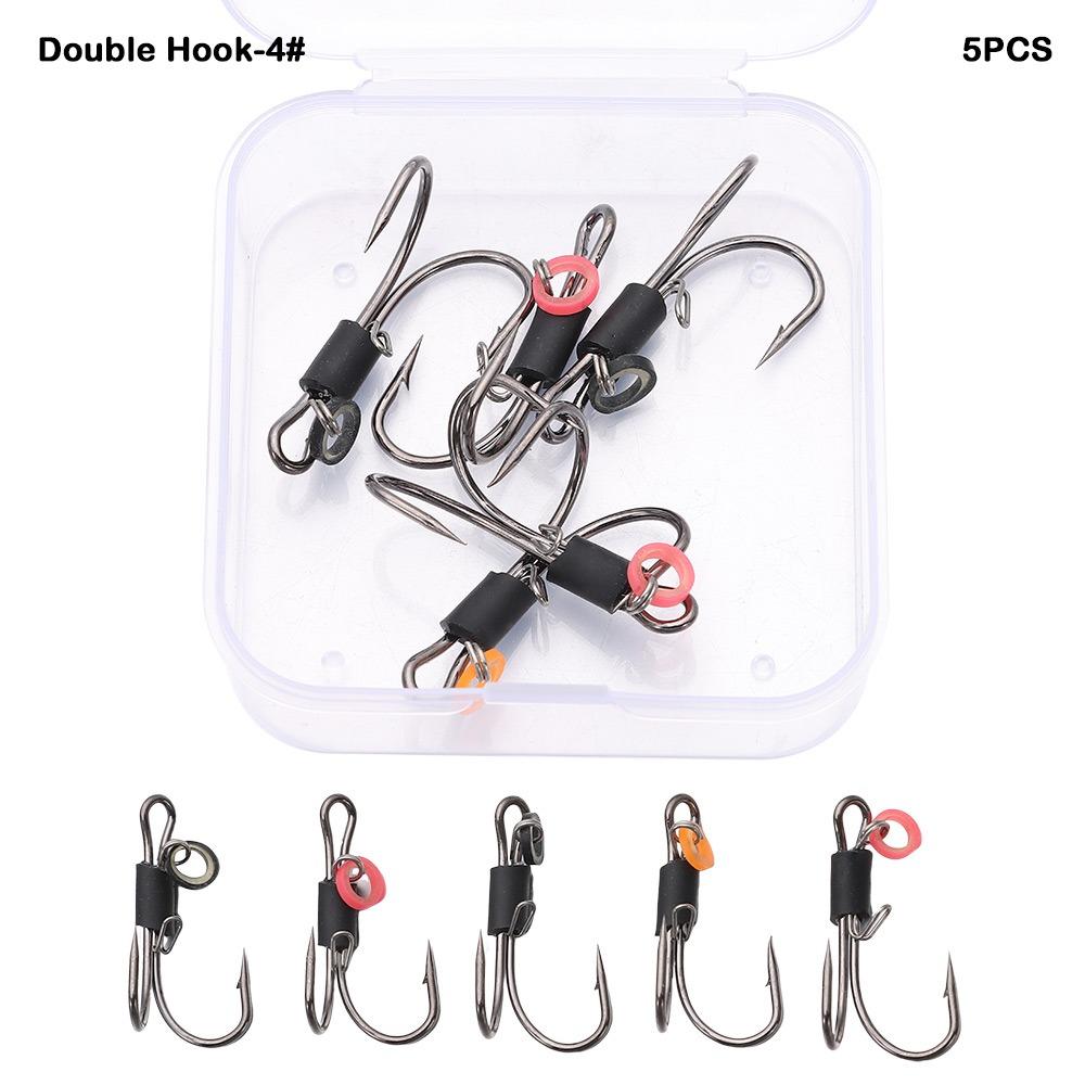 5pcs Double hook/triple hook Live Shrimp Bait Hooks Pickerel Wide Gap High-carbon Steel Fishhook Wacky Weedless Worm Soft Worm