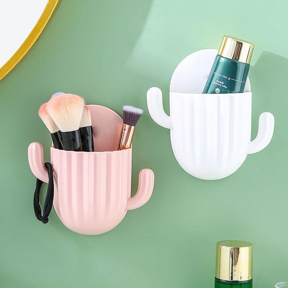 Vanity Brush Comb Self-adhesive Razor Storage Bucket Toothbrush Holder Pen Container Storage Rack