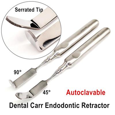 Dental Carr Endodontic Retractor Tool Surgical Retractor 45° & 90° Angled with Serrated Tip Dentist Implant Tool