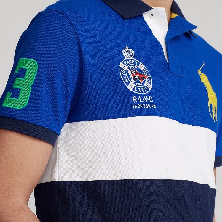 Polo Ralph Lauren Color Block Slim Fit Polo de Manga Corta para Hombre tops Azul MNPOKNI1N821204-400
