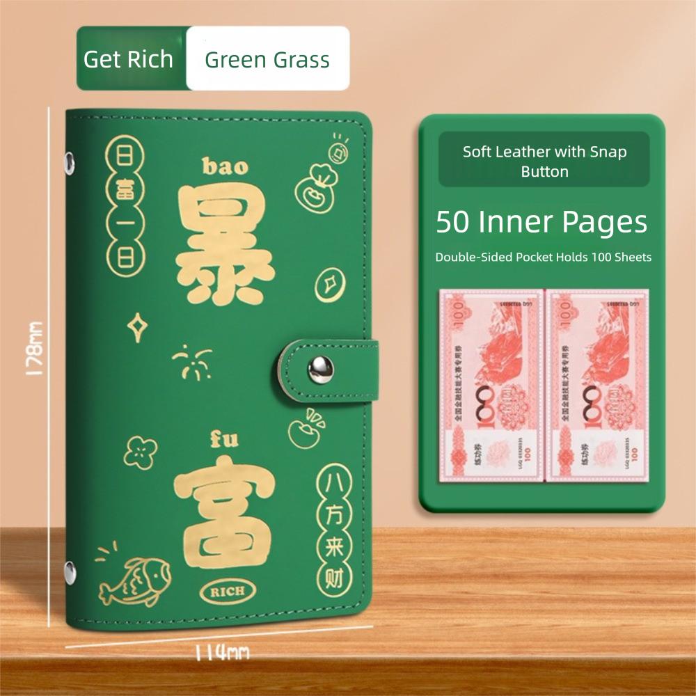PU Money Collection Book Get Rich Overnight Savings Binder Mini Binder Savings Challenge  Couples