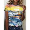 2026 Sommer Rundhals Damen T-Shirt Mode 3D Hawaiianischer Papagei Vogel Druck Kurzarm Cartoon Lässig