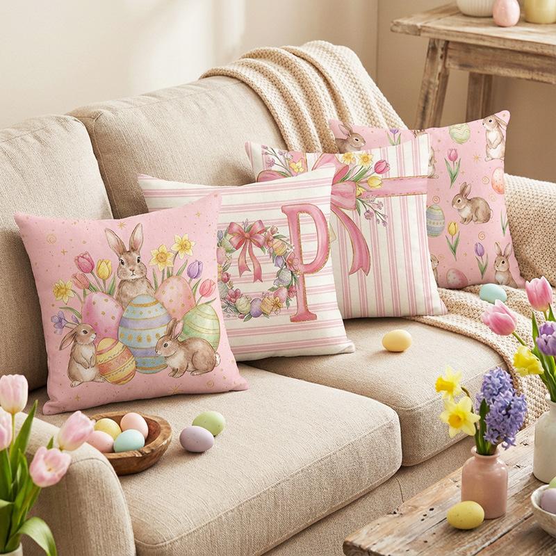 Easter Pillowcases with Spring and Bunny Designs Sofa bed cushion cover sleeping pillowcase home bedroom decoration