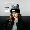 Fuzzy Knit Cat-Ear Beanie Warm Plush Lined Thermal Winter Hat for Women Casual Street Wear Outdoor Daily Use