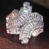 925 Sterling Silver Gorgeous Wide Band Rings for Women Full Dazzling AA Cubic Zirconia Luxury Bridal Wedding Rings Jewelry GiftsGood Product