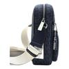 Michael Kors Jet Set Letter Logo Zipper Closure Coated Canvas Crossbody Bag Medium Women's Navy Blue