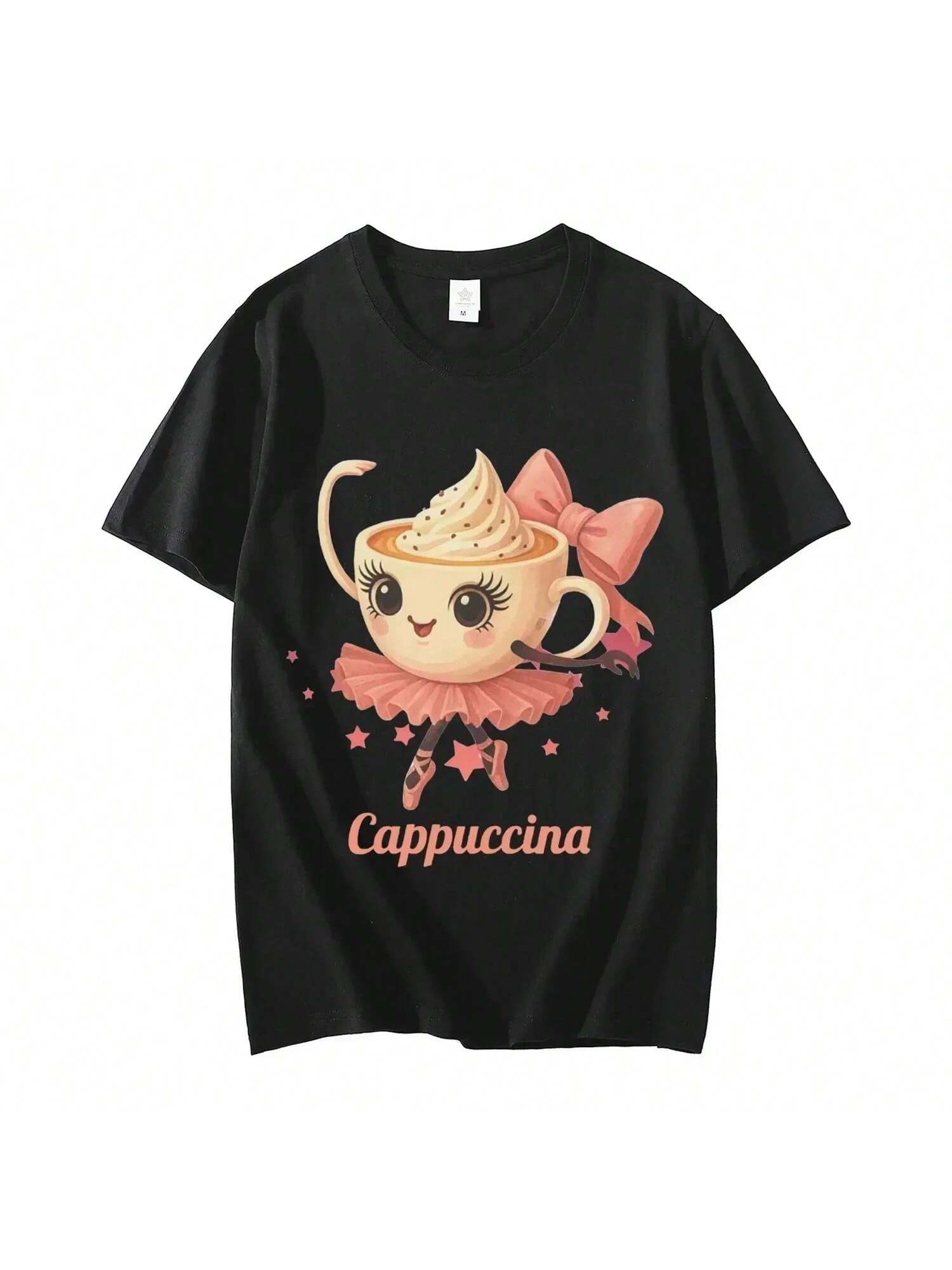 Ballerina Cappuccino T-Shirt Funny Italian Brainrot Meme T Shirt Wounisex Clothing Fashion Y2k Aesthetic Short Sleeve T-Shirts S разноцветный