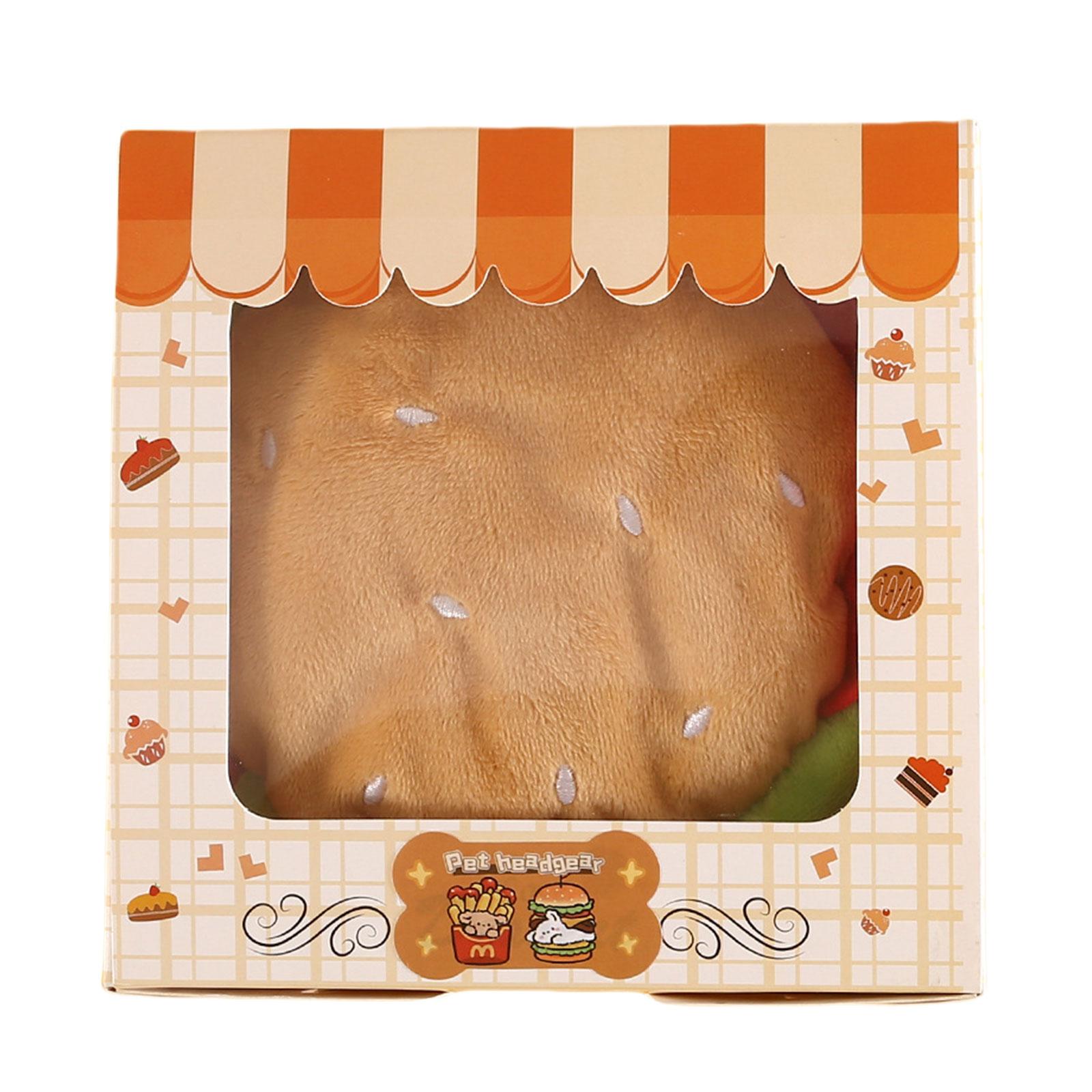 

Плюшевая шапка-гамбургер для питомца для защиты ушей и головы, смешная шляпа на Хэллоуин для маленьких собак, кошек, теплая зимняя шапка B