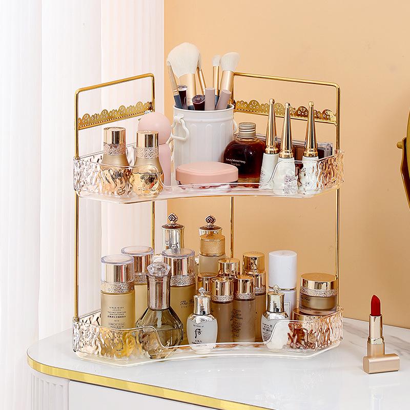 Corner Storage Rack for Bathroom and Kitchen: Organize Cosmetics, Skincare, Perfume, and Lipstick