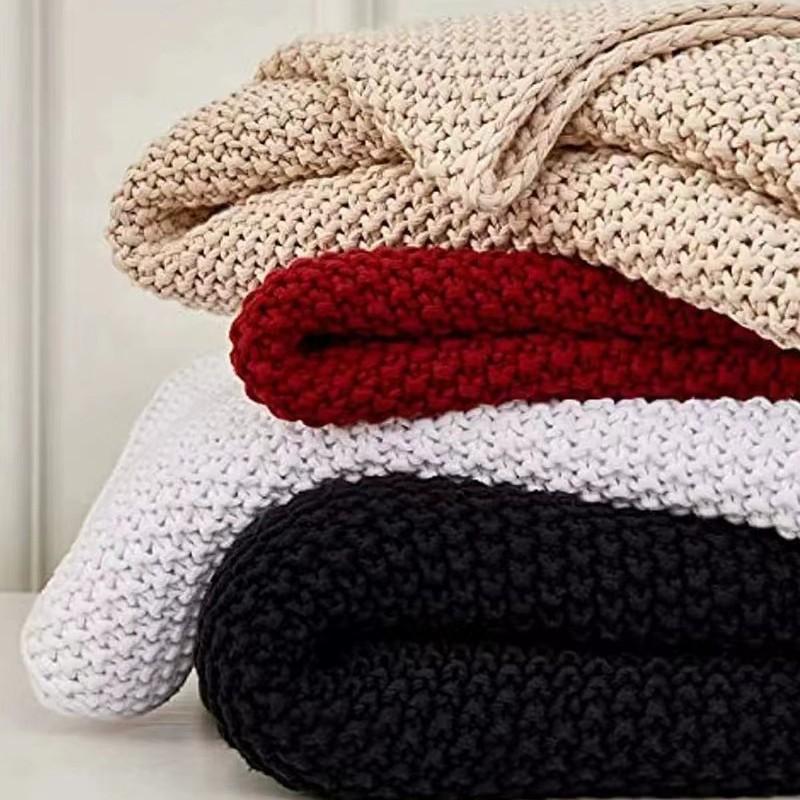 Nordic Tassel Knit Throw Blanket - Soft Scandinavian Accent for Office Nap, Air Conditioning & Cozy Home Decor